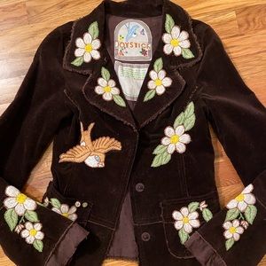 Embroidered Corduroy Blazer